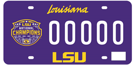 Personalized Louisiana License Plate for Bicycles, Kid's Bikes, Carts, Cars  or Trucks Version 2 